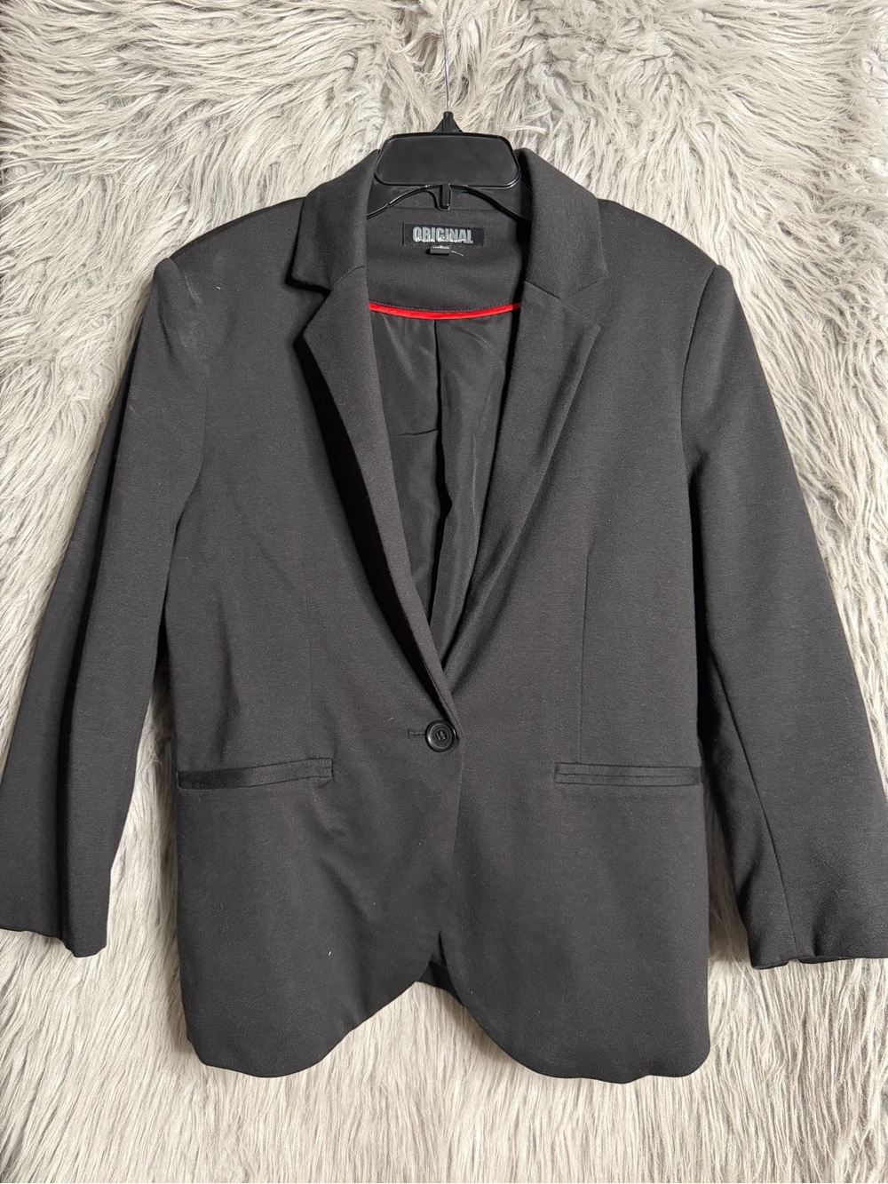 Nicole Miller Black Single-Button Blazer 3/4 Sleeve